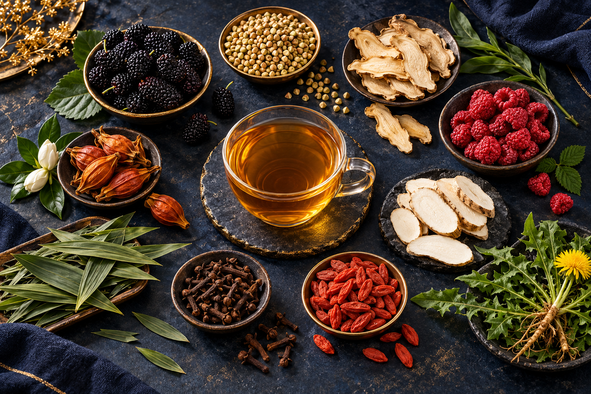 Botanical ingredients used in XiongYiGe beverage