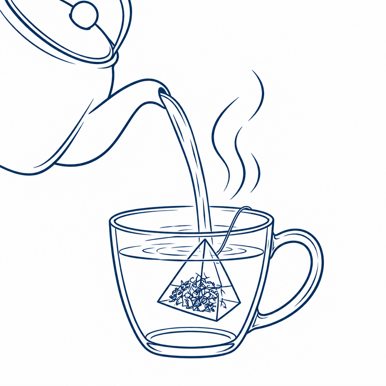 Pour hot water over the XiongYiGe sachet